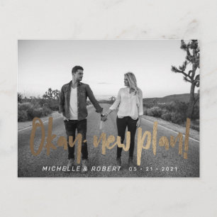 modernes, fett formatiertes Skript-Foto ändert das Postkarte