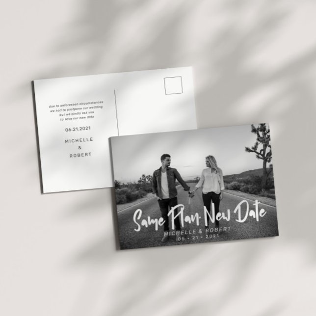 Modernes, fett formatiertes Skript-Foto ändert das Postkarte (Von Creator hochgeladen)