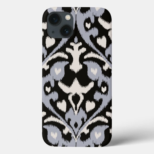 Modernes, fett graues schwarzes Kat-Stammmuster Case-Mate iPhone Hülle (Rückseite)