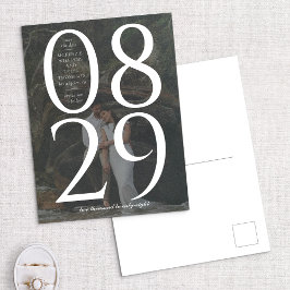 Modernes, fett großes Date Foto Hintergrund Gerett Ankündigungspostkarte