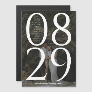 Modernes, fett großes Date Foto Hintergrund Gerett Magneteinladung