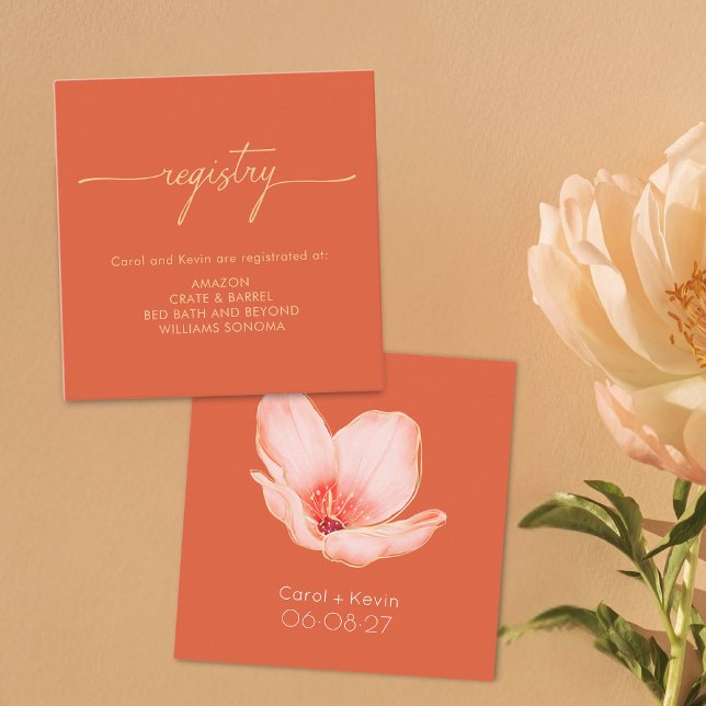 Modernes, fett orangefarbenes Polterabend Begleitkarte (Von Creator hochgeladen)