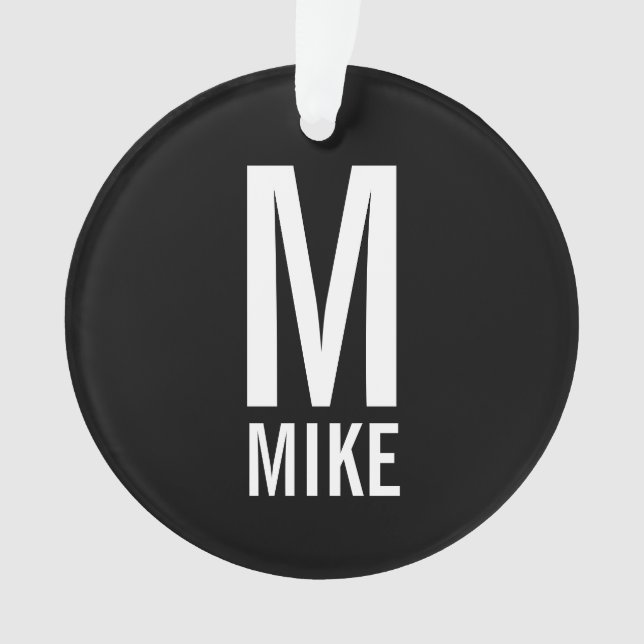 Modernes, fett Personalisiertes Monogramm und Name Ornament (Vorderseite)