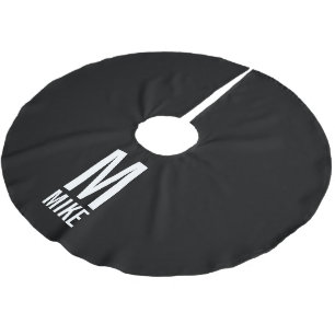 Modernes, fett Personalisiertes Monogramm und Name Polyester Weihnachtsbaumdecke