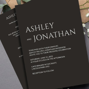 Modernes, fett und Minimalistisches Hochzeitsszena Einladung