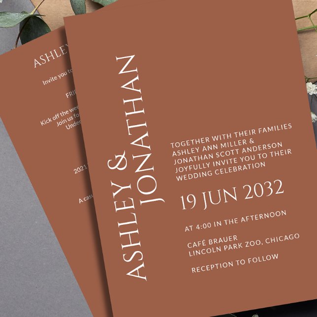 Modernes, fett und Minimalistisches Hochzeitsszena Einladung (Von Creator hochgeladen)