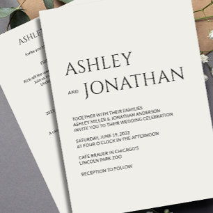Modernes, fett und Minimalistisches Hochzeitsszena Einladung