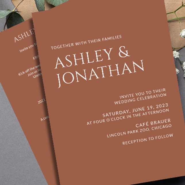 Modernes, fett und Minimalistisches Hochzeitsszena Einladung (Von Creator hochgeladen)