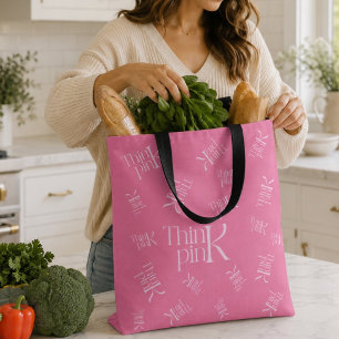 Modernes, fettes Think-Pink-Typografie-Logo