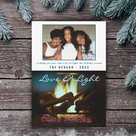 Modernes Feuerstück Holz Gemütliches Weihnachtsfes Karte