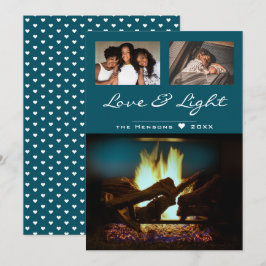 Modernes Feuerstück Holz Gemütliches Weihnachtsfes Karte