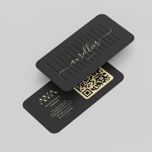 Modernes Finanz-Monogram Financial Black Gold Visitenkarte