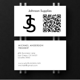 Modernes Firmen-Monogramm-Logo und QR-Code nach Ma Visitenkarte