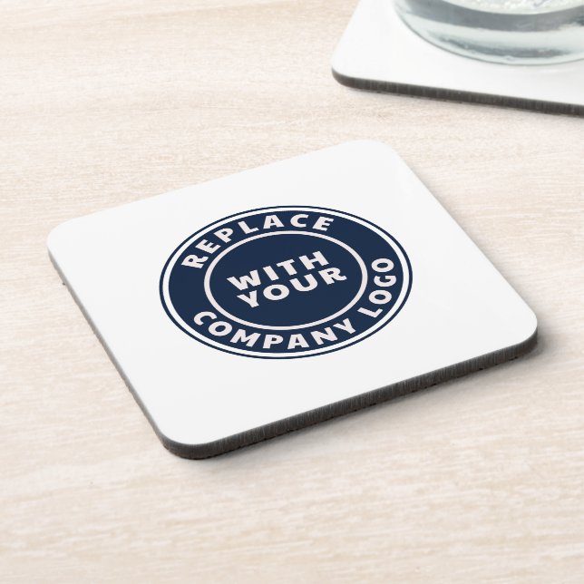 Modernes Firmenlogo Corporate Custom Getränkeuntersetzer (Linke Seite)