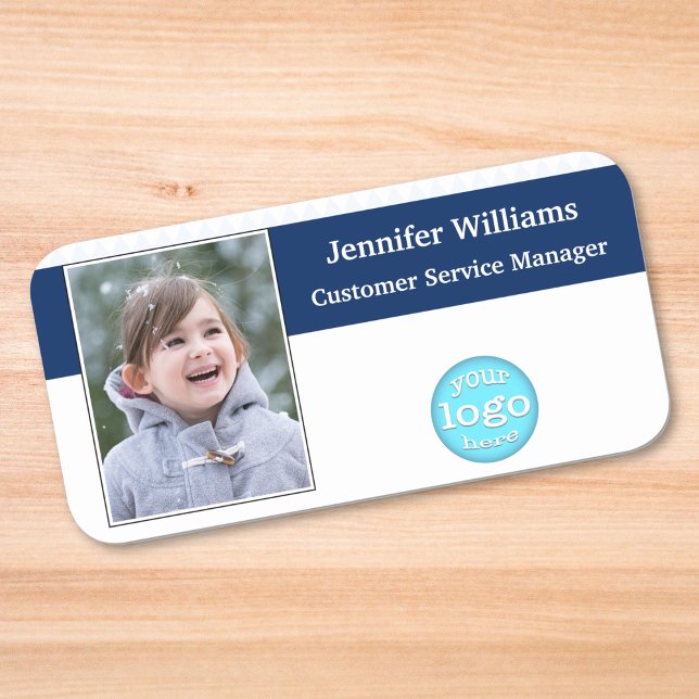 Modernes Firmenlogo Corporate Mitarbeiter-ID-Foto Namensschild (Modern Business Logo Corporate Employee ID Photo Name Tag)