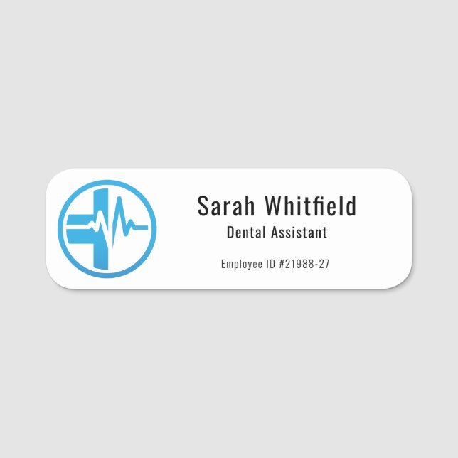 Modernes Firmenlogo Dental Assistant Custom Namensschild (Vorderseite)