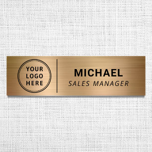 Modernes Firmenlogo Gold Namensschild