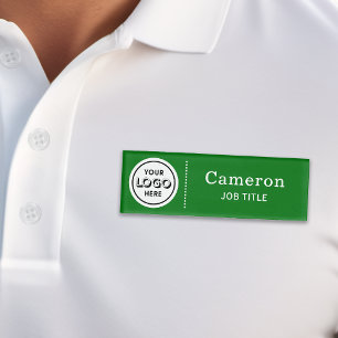 Modernes Firmenlogo Grün Mitarbeiter Namenschild