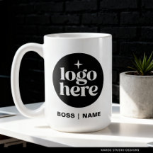 Modernes Firmenlogo-Mitarbeiter-Kaffeetasse