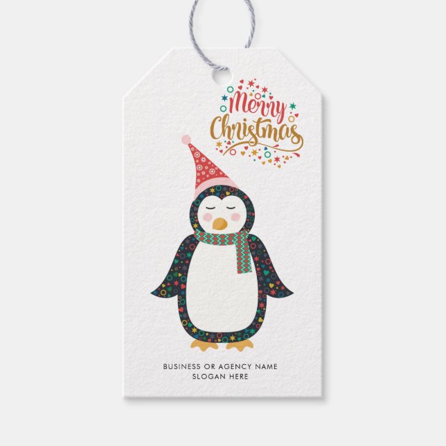 Modernes Firmenlogo Mitarbeiter Weihnachten Geschenkanhänger (Vorderseite)