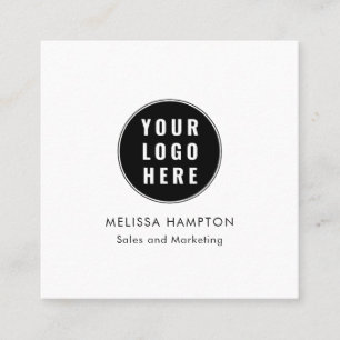 Modernes Firmenlogo und Mitarbeiter Quadratische Visitenkarte