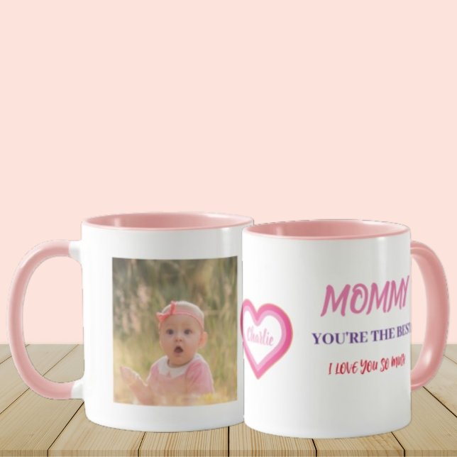 Modernes First Mother's Day Niedlich MOMMY Script  Tasse (Von Creator hochgeladen)