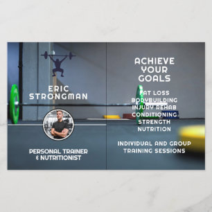 Modernes Fitnessstudio / Flyer für Personal Traine