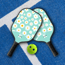 Modernes Flachbild-Graphic Daisy Robin's Egg Blue Pickleball Schläger