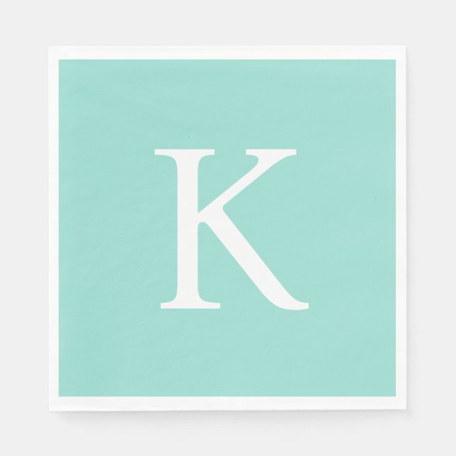 Modernes Flachbild-Graphic Daisy Robin's Egg Blue Serviette (Vorderseite)