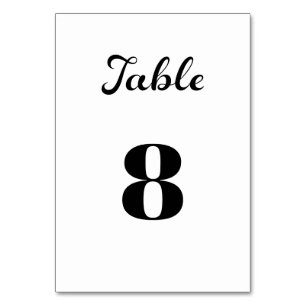 Modernes Flair Script Minimalistisch White Wedding Tischnummer