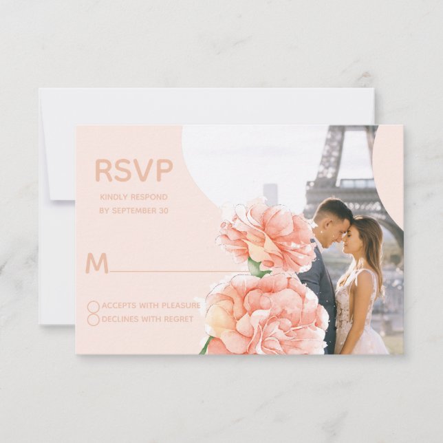 Modernes Floral Elegantes Hochzeitsstil-UAWG Foto RSVP Karte (Vorderseite)