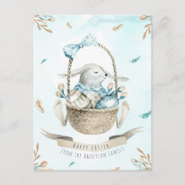 Modernes Floral Wasserfarbe Happy Ostersonne Feiertagspostkarte