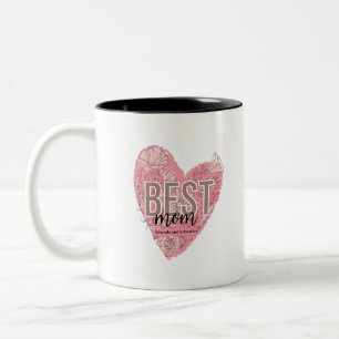 Modernes florales Herz Zweifarbige Tasse