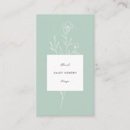 Modernes Floristisches Minimalistisches Blumengrün Visitenkarte
