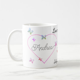 modernes Flugschmetterlingsherz Kaffeetasse