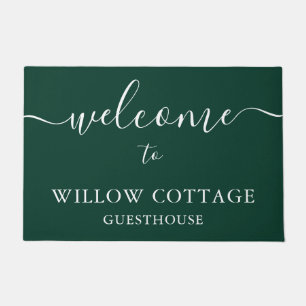 Modernes Forest Green Guesthouse Willkommen Fußmatte
