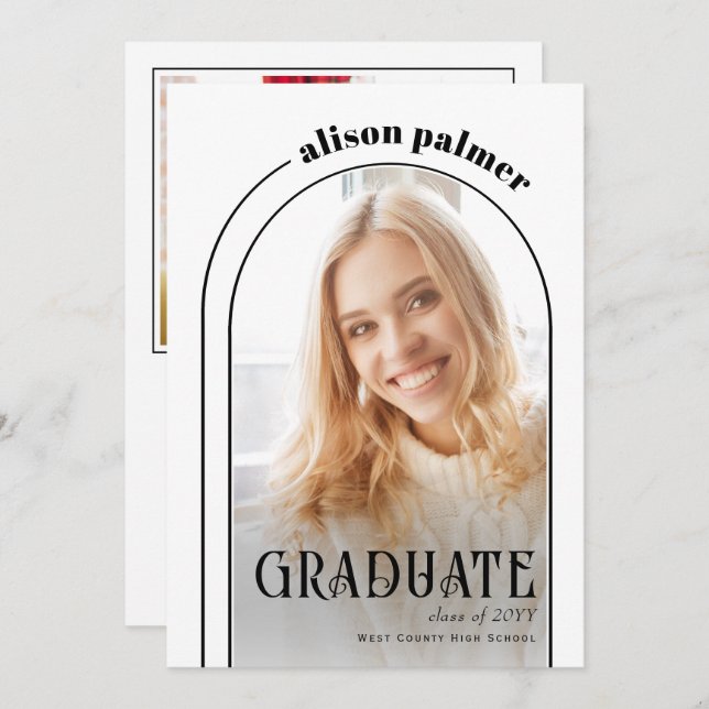 Modernes Foto 2025 GRADUATE Ankündigung (Vorne/Hinten)