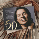 Modernes Foto 50. Geburtstag Einladung<br><div class="desc">Einfache moderne Foto 50. Geburtstag Einladung. Klicken Sie auf die Schaltfläche Bearbeiten/Personalisieren,  um dieses Design anzupassen.</div>