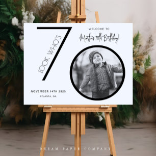 Modernes Foto 70. Geburtstag Begrüßungszeichen Poster