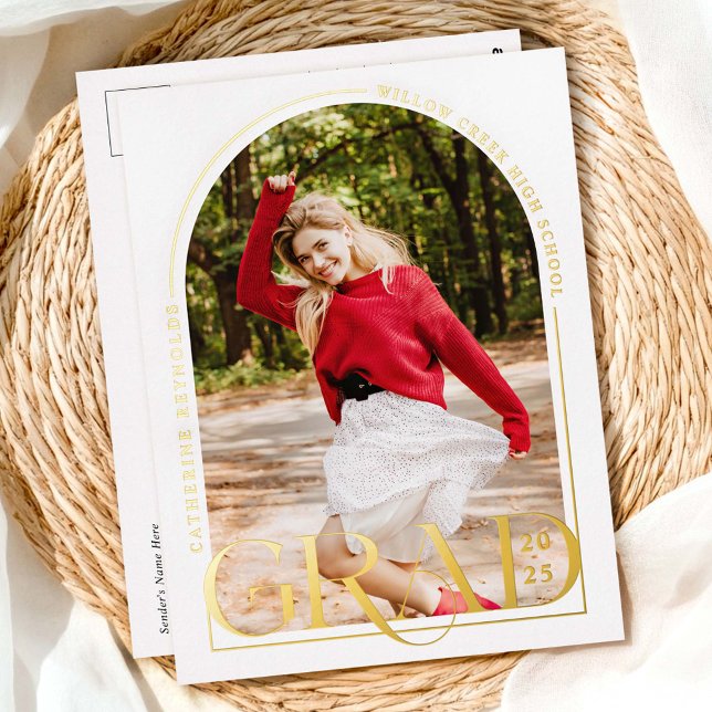 Modernes Foto Abschluss Ankündigung Fossil Postkar (Von Creator hochgeladen)