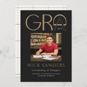 Modernes Foto Abschluss Uni Black Gold Ankündigung