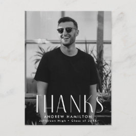 Modernes Foto Abschluss Vielen Dank Postkarte