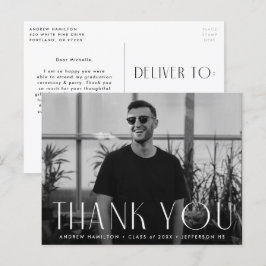 Modernes Foto Abschluss Vielen Dank Postkarte