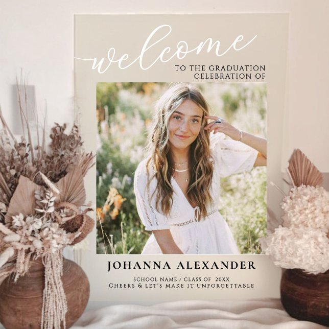 Modernes Foto Abschluss Willkommen Acrylschild (Von Creator hochgeladen)