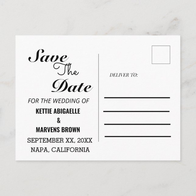 Modernes Foto Ankündigung Datum freihalten Postkarte (Rückseite)