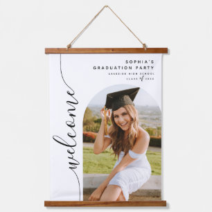 Modernes Foto Arch Wood Topped Wall Tapestes Wandteppich Mit Holzrahmen