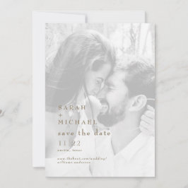 Modernes Foto aus Gold und Weiß mit B/W Save the D Date