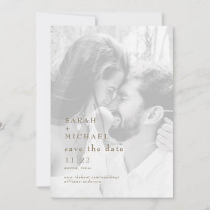 Modernes Foto aus Gold und Weiß mit B/W Save the D Date