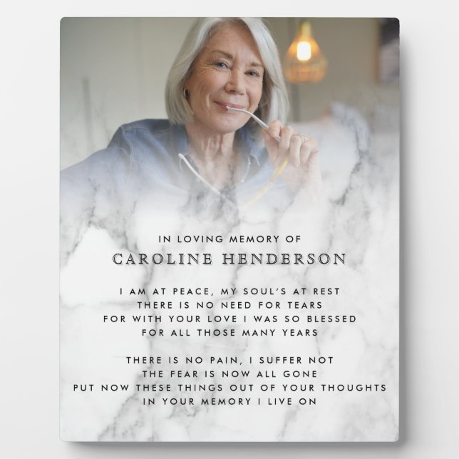 Modernes Foto aus Marmor und Zitat-Plaque Fotoplatte (Vorderseite)