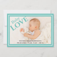 Modernes Foto Baby Liebe Stats Name Birth